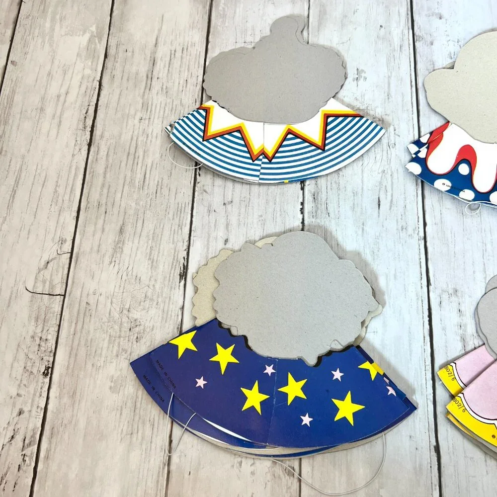 Vintage Clown Paper Birthday Party Hats 6 Types and 22 Total